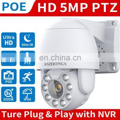 5MP 48V POE Security IP Network Camera Outdoor HD 5X Zoom PTZ CCTV Surveillance Cam Night Vision H.265 photo-2