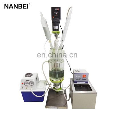 1L 2L 3L 5L chemical reaction automatic stirring distillation extractionr tank jacketed glass reactor