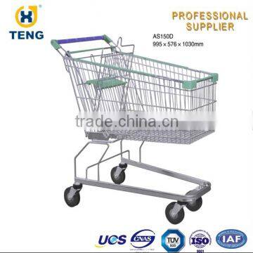 Asian Style 150L steel mesh structure Shopping trolley Cart