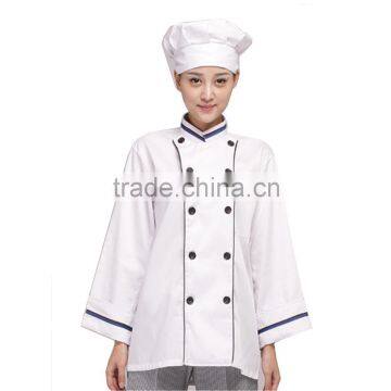 White Knot Buttons Restaurant Chef Uniforms for Food Industry