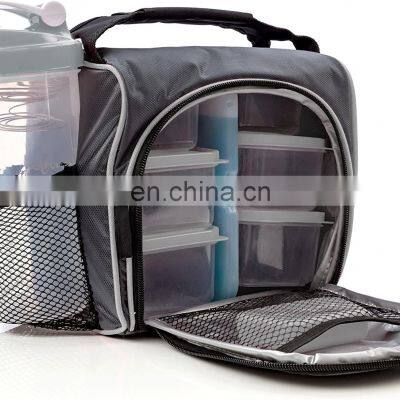 Meal Prep Bag Lunch Box with Leakproof Portion Control Container Set