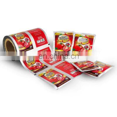 Aluminium Foil RCPP Plastic Sauce Ketchup Packaging Printed Auto Filling Roll Film For Food