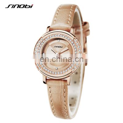 SINOBI Exqiusite Diamond Watch for Fair Ladies' Gift Bright Rhinstone Bezel Wristwatch Elegant Woman watches