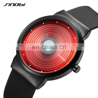 SINOBI Private Lable Man OEM Wristwatches Orange Dial Quartz Watch Custom Logo Minimalist Male Watch