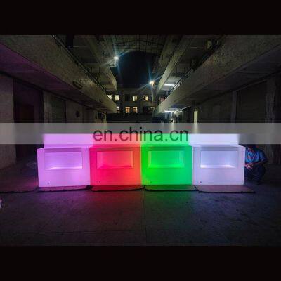 LED Glowing Corner Modern Night Club Bar Furniture Restaurant Nightclub Plastic Portable Bar Counter