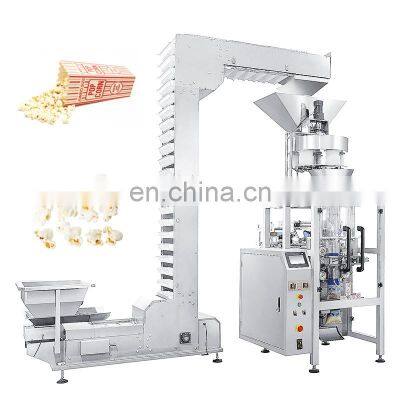 Full Pouch Wrapper Automatic Paper Bag Vertical Form Fill Seal Package Popcorn Pack Machine With 4 Head Weigher