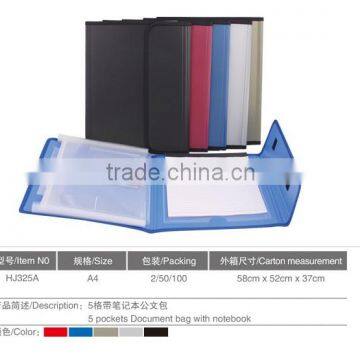 china stationery supply a4 plastic folder with notepad