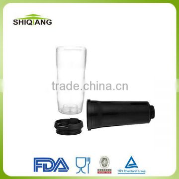 promotional wide mouth 0.35L double wall plastic mug BL-5077B