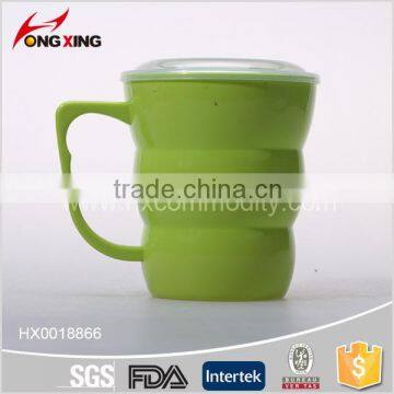 CREATIVE DESIGN PP PLASTIC MUG WITH LID FOR OFFICE