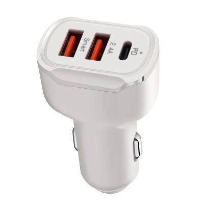 3A 3 Ports Car Charger Type C And USB Charger QC 3.0 With Qualcomm Quick Charge 3.0 Technology