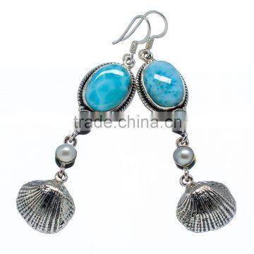 LARIMAR 925 STERLING SILVER EARRINGS ,925 STERLING SILVER JEWELRY WHOLE SALE,JEWELRY EXPORTER