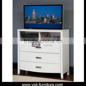 TV-007 White Color TV Cabinet Design For Bedroom