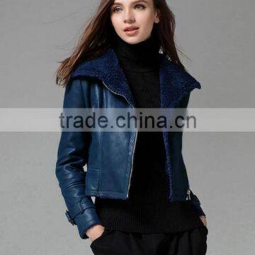 mature women winter down leather coat