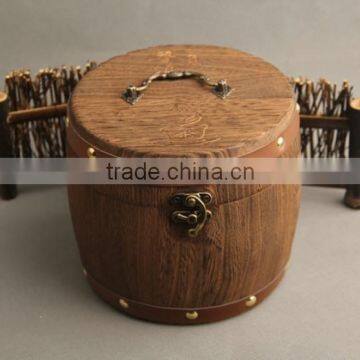 Round Handmade Wooden Tea Box Wooden Boxes