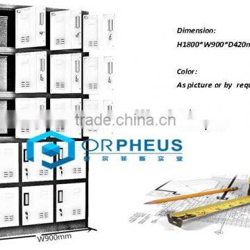 China Locker Manufacturer Supply Special Sale Metal Cabinets 3 Wide 5 Tier Wardrobe Cabinets Shoe Cabinet With Plastic Handle photo-6