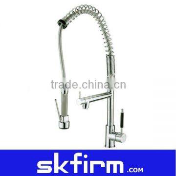 Springking Brushed Nickel water mixer Pull Out faucet Dual Spray