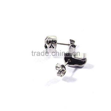 Best Selling Jewelry Stainless Steel Mens Punk Skull Earrings photo-3