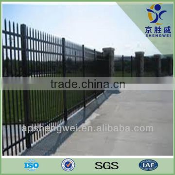 Spear top tubular steel fencing for garden security