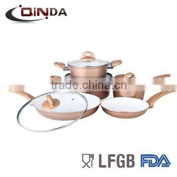 9 Pieces aluminum forged cookware set with ceramic coating