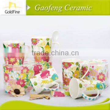 high quality porcelain coffee mug with decal