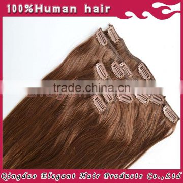 100% human hair full head clip in hair extension