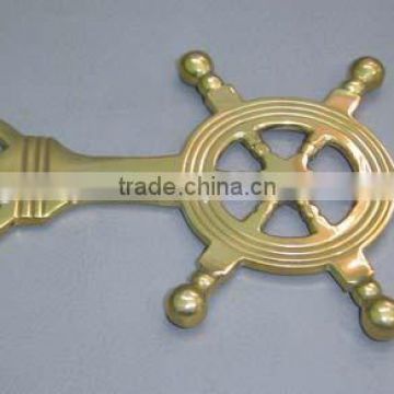 Brass Ship Wheel Bottle Opener