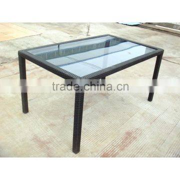 Rattan Kitchen Garden Portable Camping Outdoor Restaurant Dinning Glass Table photo-3