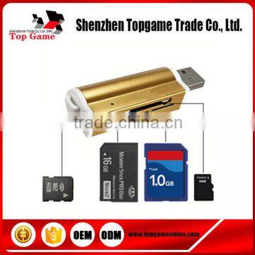 2.0 USB Interface and SM Card ,MMC Card,SD Card,XD Card ,CF Card LighterType Card Reader