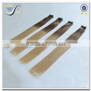 Wholesale high quality ombre color 100% virgin human hair tape hair extension