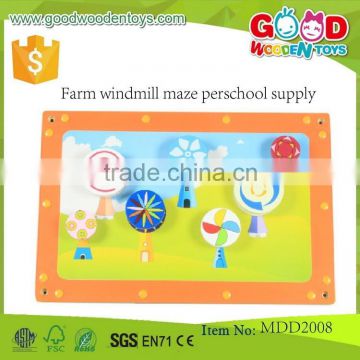 EN71 classical product farm windmill maze perschool supply size 40*60*1.8 cm OEM/ODM wooden educational maze toys