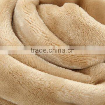 Very popular fluffy solid polyester flannel throw fabric wholesaler