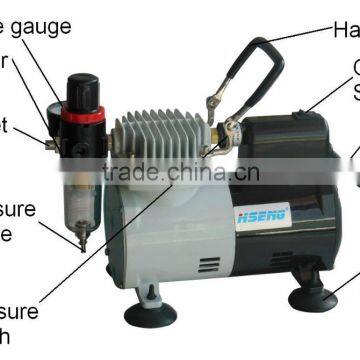 HSENG AF18-2 Mini Air Paint Compressor Airbrush Manufacture photo-2