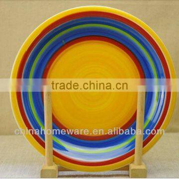 hand-painted ceramic plate, coloured ceramic plates