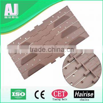 Rubber pad single hinge slat top chain with bore