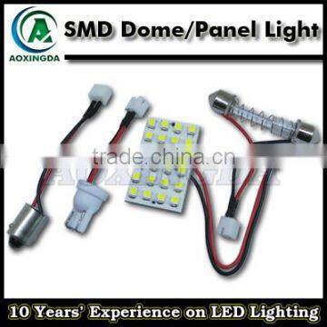 T10 W5W BA9S festoon 24-SMD LED Panel Lights for Interior Map Dome Light