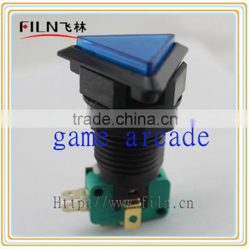 Plastic Arcade Game Triangle Blue Color momentary pushbutton switch for game machine