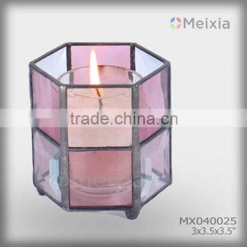 MX040025 china tiffany stained glass candle holder for home decoration item