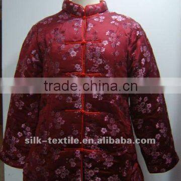 cotton padded coat with chinese brocade fabric