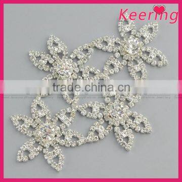 Latest four flowers rhinestone embellishment sew on garment WRE-260                        
                                                Quality Choice