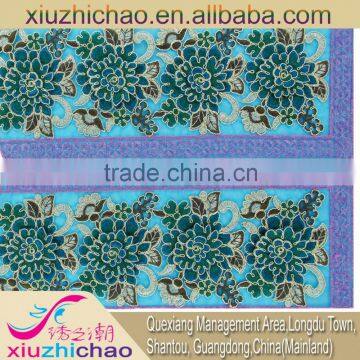 HG0049-2A Round Collar Neck Designs Kurtis Royal Blue Lace Trim photo-2