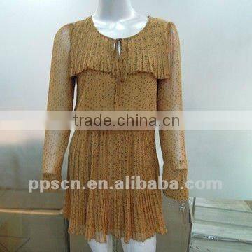 Fashion new patten wave point chiffon dress for girls