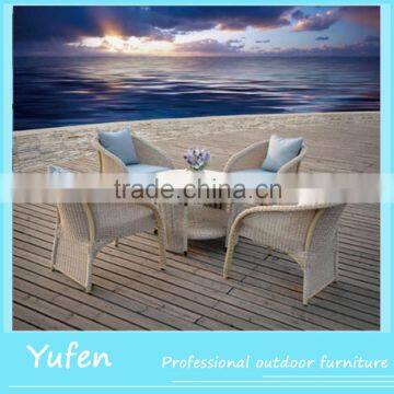 Cheap modern design glass tea table rattan chairs furniture