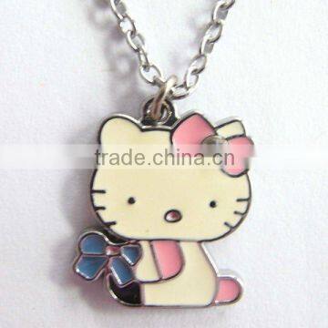 chain zinc alloy enamel hello kitty necklace