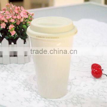 WG398 fashion ceramic double wall travel mug