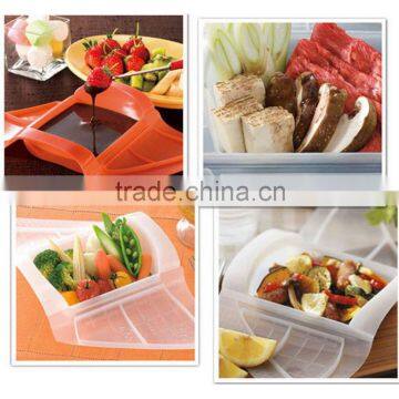 Microwave Small Steamers Rectangle silicone Lunch Box bowl bento Box food container Healthy Cooking Home Kitchen Dining Cookware