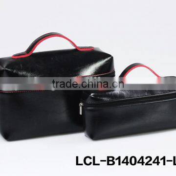 LCL -B1404241-L Raw Cut bi Color Pvc Semi pu Cluth Envelope Cosmetic Bag Doument Holder Mini Pad Pouch