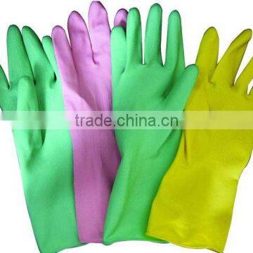 natural kitchen latex coated long rubber gloves