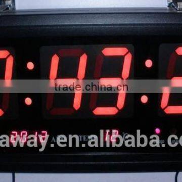 aluminum frame led wall clock with temperature and date