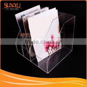 Clear Acrylic Table Dispaly File Holder Stand For Office