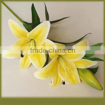 Artificial fake yellow yellow China cheap latex lily